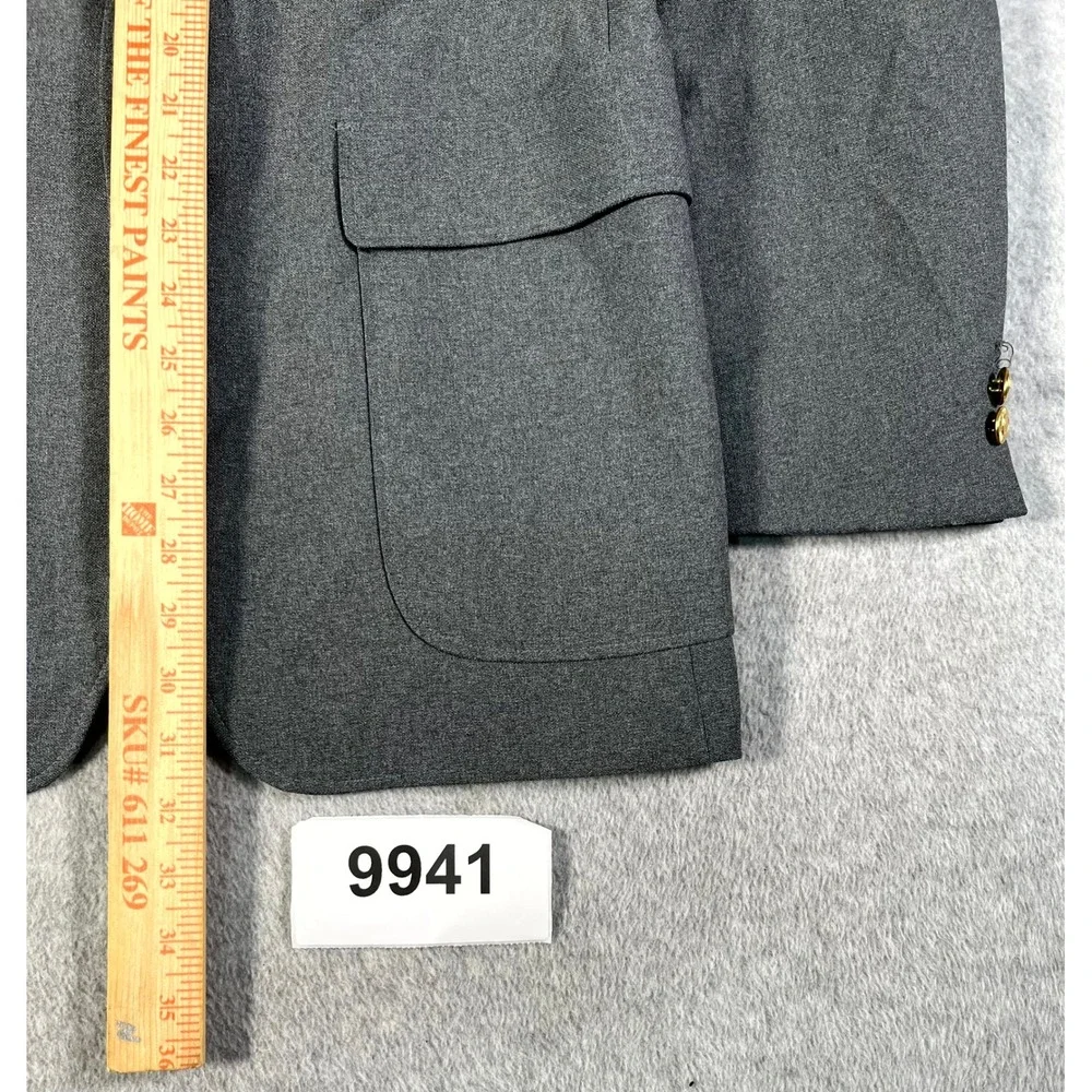 Oakton Ltd Blazer Jacket Mens 38R Gray Single Breasted Notch Lapel Business
